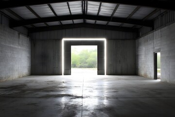 Rectangular portal frame displaying alternate dimension view, a visually intriguing perspective for sci-fi enthusiasts