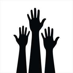 Fototapeta premium Raising hands illustration representing questions or participation