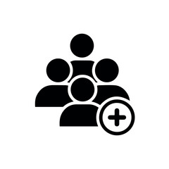 Add new member group icon vector graphic community team people user social network plus sign symbol 100