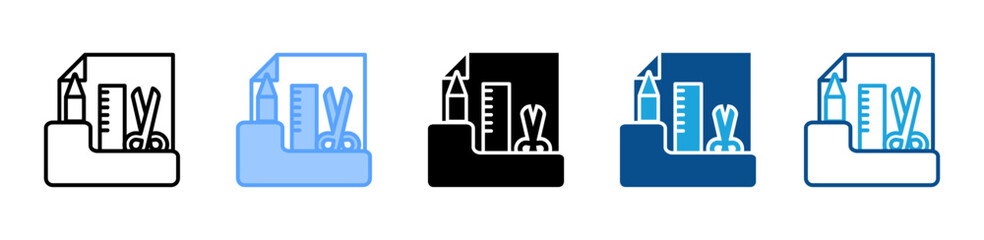 Obraz premium Office Supplies icon set multiple style collection