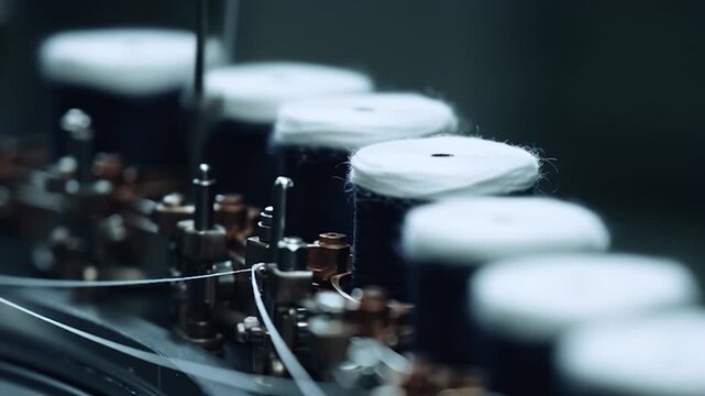 Close-up of a circuit board with capacitors and other electronic components, showcasing intricate technology.