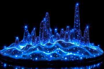 Futuristic 3d bar graph with glowing blue visualization representing digital growth metrics