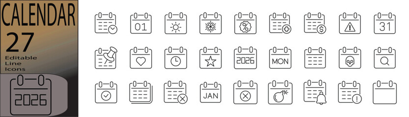 Calendar icon set