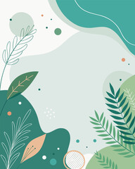 Floral background vector illustration with spring flowers, leaves, butterflies, and nature pattern design