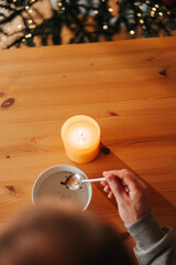 Christmas fortune telling. lead pouring set for Christmas fortune telling.German Christmas tradition custom 