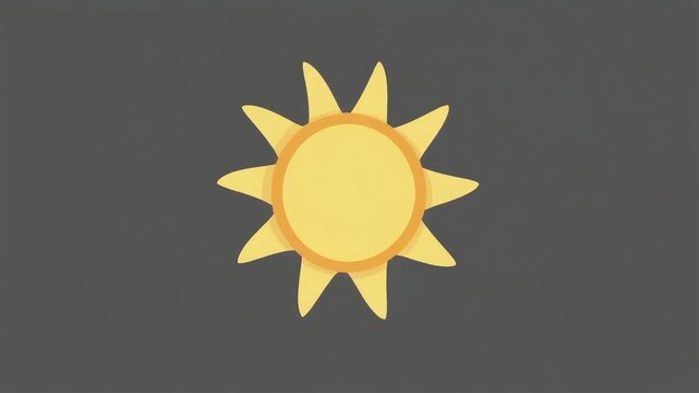 Minimalist sunlight icon animation with soft, rounded yellow rays expanding and contracting. Perfect for weather, season change, nature, or spring-themed designs.
