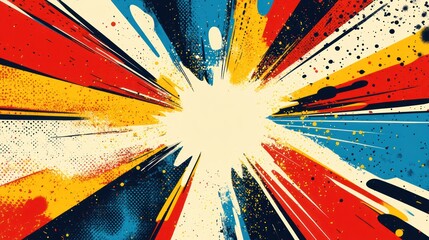 Vibrant Abstract Explosion of Colors and Shapes