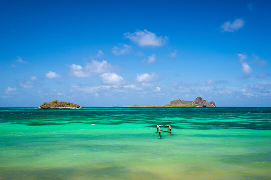 Tropical turquoise waters of Hermitage seascape on Carriacou in the West Indies