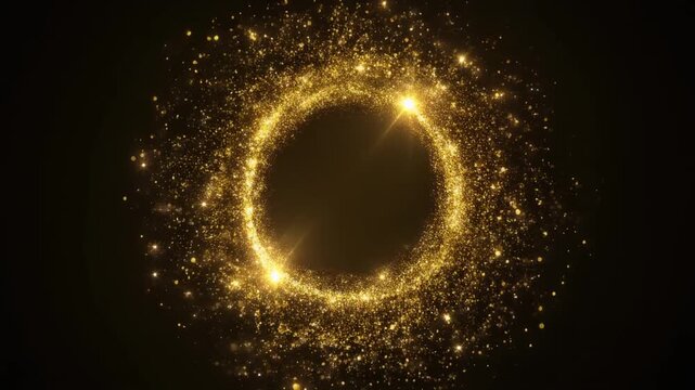 ゴールド夜空渦巻キラキラ背景動画