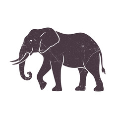 Elephant Silhouette Illustration Vector Template