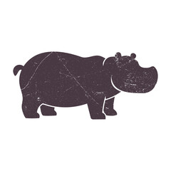 Hippo Silhouette Illustration Vector Template