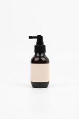 Amber Spray Bottle Mockup on White Background &ndash; Cosmetic Packaging, Skincare Product