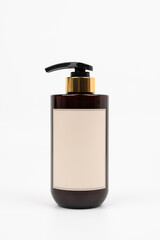 Blank Cosmetic Pump Bottle Mockup on White Background