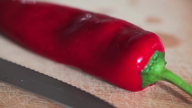 Close-Up of Fresh Red Kapia Pepper