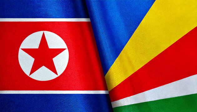 北朝鮮の国旗とセーシェルの国旗(north korea flag & Seychelles flag.)
