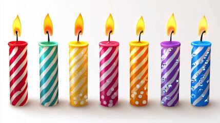Colorful Birthday Candles Set.