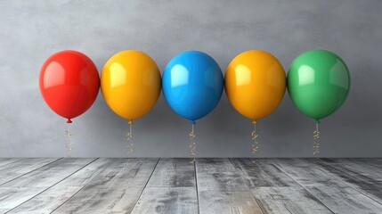 Colorful Balloons with Party Decor, and Room.