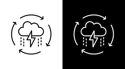 Climate Adaptation Outline White Icon Set Design