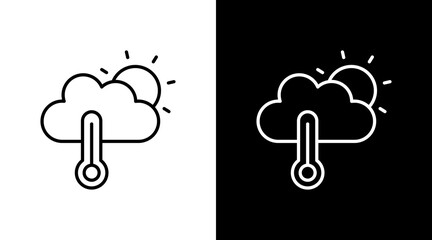 Heatwave Outline White Icon Set Design