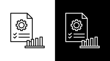 Task Progress Outline White Icon Set Design