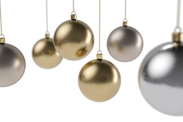 Christmas balls on transparent background, 3d illustration