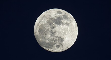 Detailed view of the full moon against a dark sky.