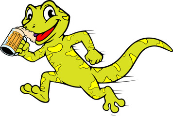 Lizard Beer company mascot logo