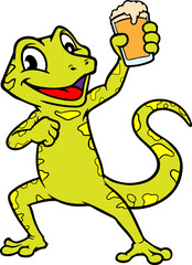 Lizard Beer company mascot logo