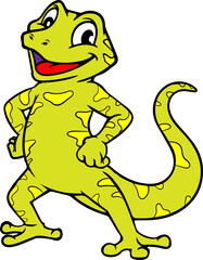 Naklejka premium Lizard Beer company mascot logo
