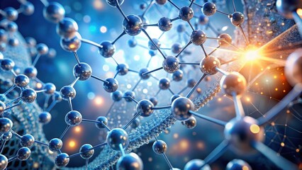 Intricate Molecular Structure A Detailed Representation of Atomic Bonds and Connections within a Complex Network of Nanoscopic Elements