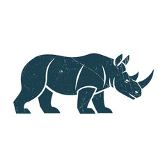 Rhino Silhouette Illustration Vector Template Design
