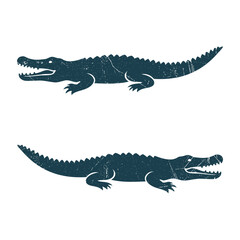 Crocodile Silhouette Illustration Vector Template Design