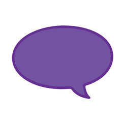 A vibrant vector illustration of a speech bubble in a rich purple hue, perfect for representing online conversations, social media comments, or user feedback in a modern, engaging style.