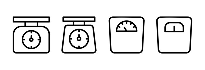 Scales icon vector illustration. Weight scale sign and symbol