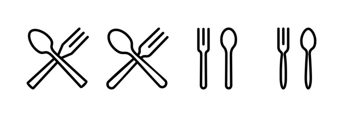 spoon and fork icon vector illustration. spoon, fork and knife icon vector. restaurant sign and symbol