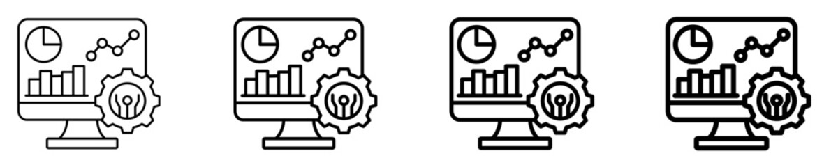 Data Analytics Icon Set Multiple Style Collection
