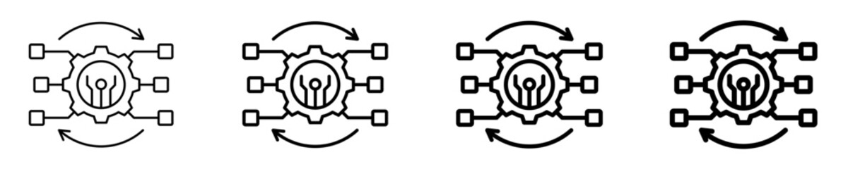 Automation Icon Set Multiple Style Collection