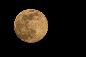 full moon on black background