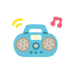 ラジカセ シンプル イラスト パステル かわいい アイコン