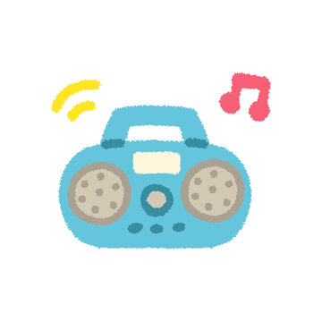 ラジカセ シンプル イラスト パステル かわいい アイコン