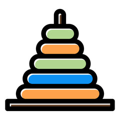 stack rings toy icon