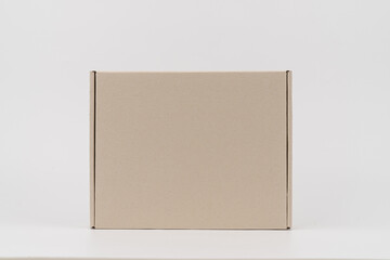 Minimal Kraft Paper Box on White Background &ndash; Packaging Mockup