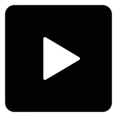Sleek play button icon for website or app interface design, representing video content, streaming, or media player functionality, promoting user engagement