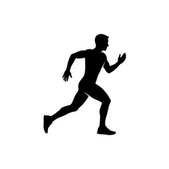 Dynamic silhouette of a determined runner sprinting forward, perfect for fitness, health, or achievement concepts - originally a scalable vector graphic