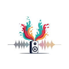 Dynamic Sound Flow Concept With Colorful Audio Waves