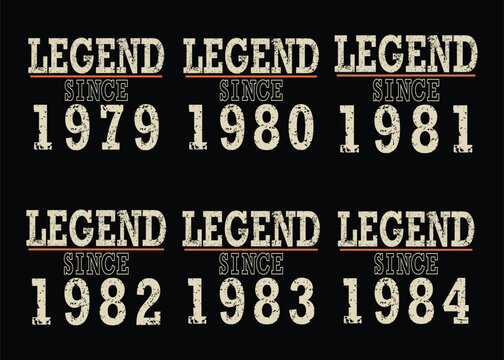 Legendary since 1979 to 1984, a vintage celebration of iconic milestones, perfect for birthdays, anniversaries, or retro-themed events, it's a nostalgic tribute