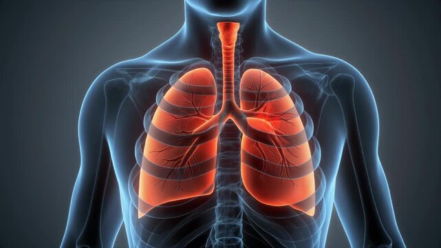 Animated Human Respiratory System with Airflow Visualization