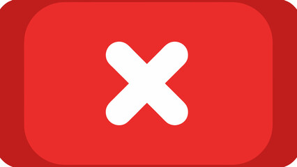 Obraz premium Simple Red Square With Rounded Corners Featuring A White X Mark In The Center Isolated On A White Background Indicating Closure Or Incorrectness With Clean Flat Design And Minimalist Aesthetic