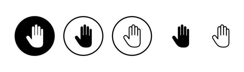 Obraz premium Hand icon logo design. hand sign and symbol. palm