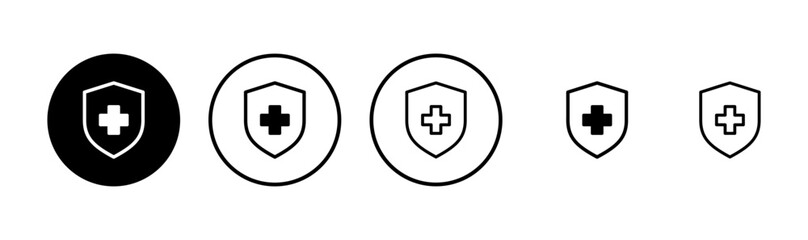 Health insurance icon logo design. Insurance health document sign and symbol